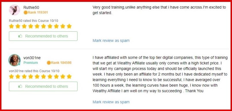 Wealthy Affiliate Review - 2 Members Give A 10 Out Of 10 Review Of The Wealthy Affiliate Bootcamp Training Course.