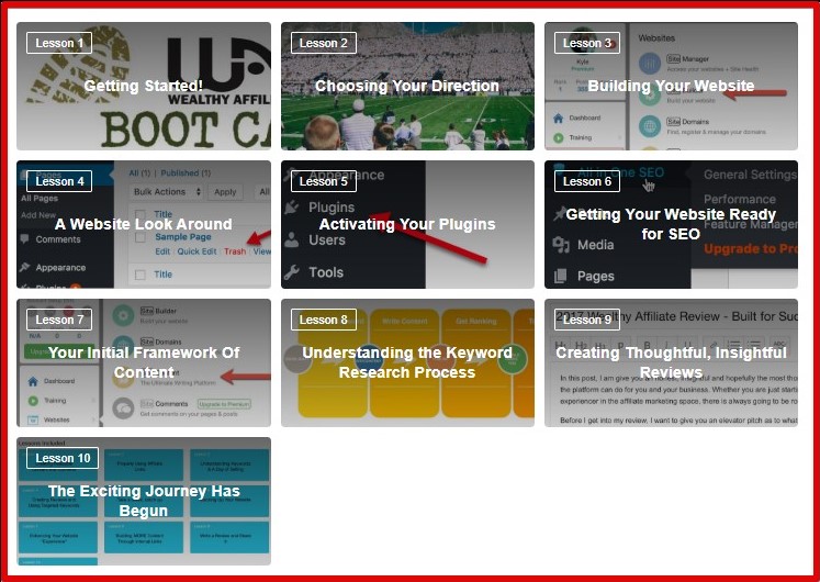 Wealthy Affiliate Review - Lessons Contained In Phase 1 Of The Bootcamp Which Is Available To Free Starter Members
