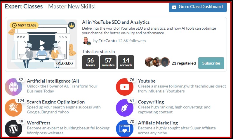 Wealthy Affiliate Review - Examples Of Wealthy Affiliate Daily And Weekly Live Training Classes